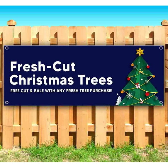 Fresh Cut Christmas Trees 2 Customizable 13 oz Banner Heavy-Duty Vinyl Single-Sided With Metal Grommets
