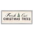 Fresh Cut Christmas Trees Vintage Winter Sign Holiday Graphic Art