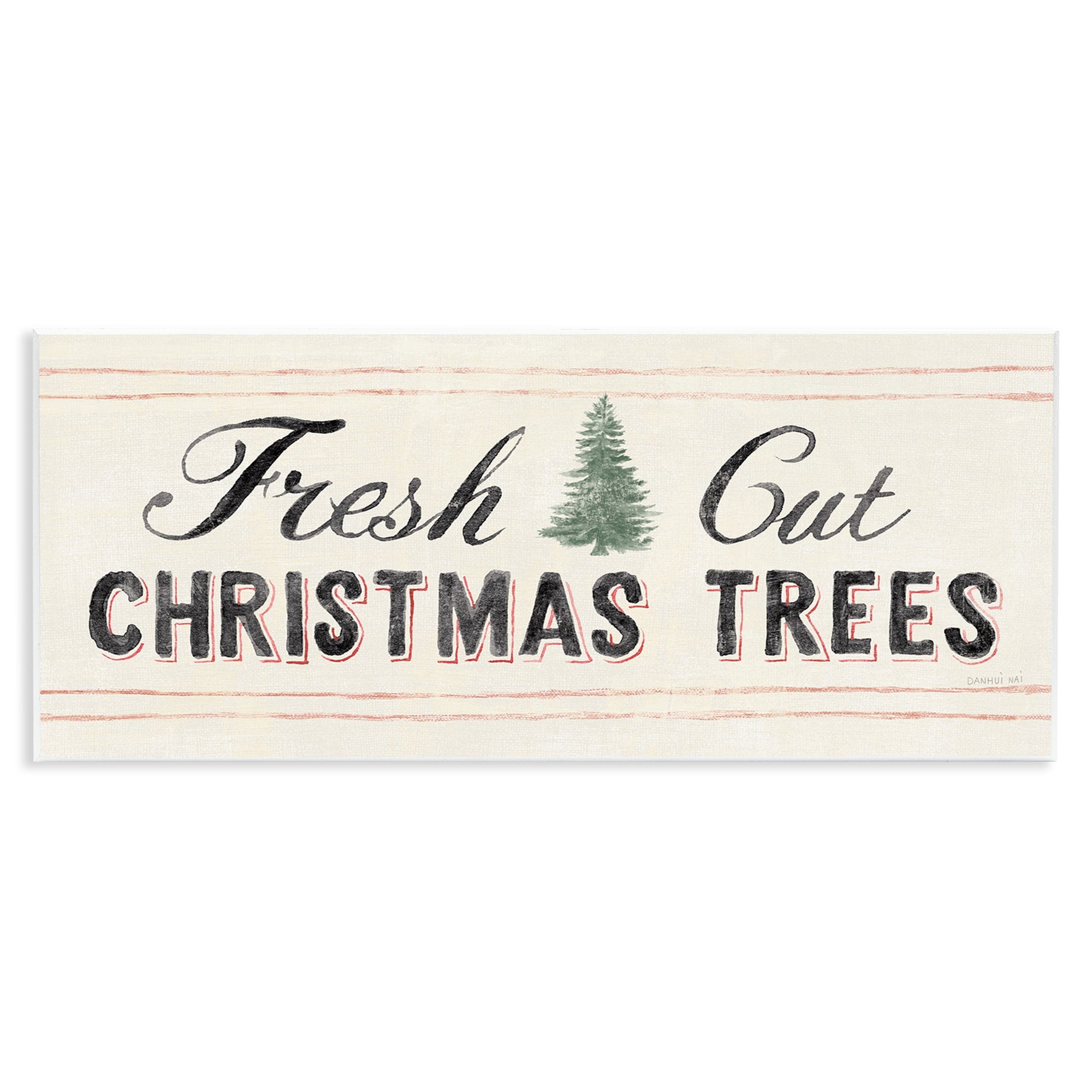 Fresh Cut Christmas Trees Vintage Winter Sign Holiday Graphic Art Unframed Art Print Wall Art