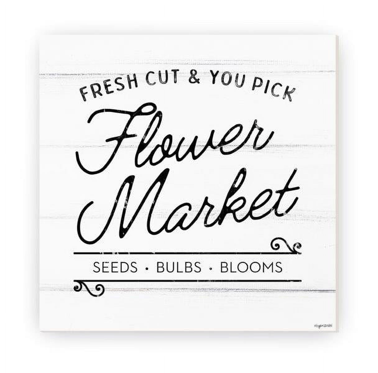 Fresh Cut Flower Market Rustic Wood Sign 12x12 (Unframed)