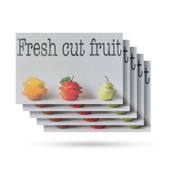 Fresh Cut Fruit Vinyl Decal 5 Pack of 24 Inch x 36 Inch Weatherproof Heavy-Duty Adhesive Backing | Healthy Snacks, Farmer’s Markets, Seasonal Offers | Made in USA