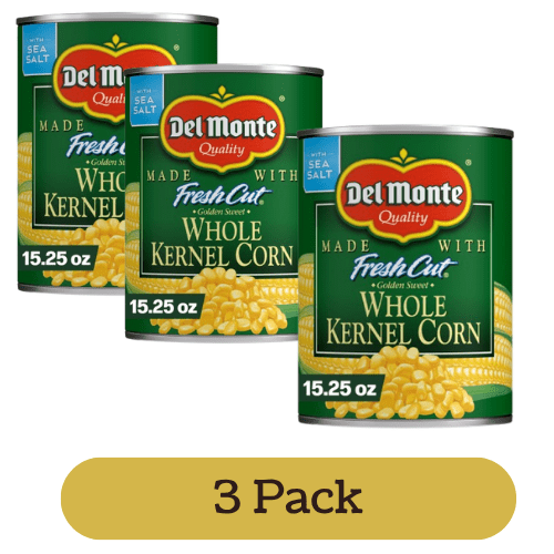 Fresh Cut Golden Sweet Whole Kernel Corn, Canned Vegetables, 15.25 oz Can (3 pack)