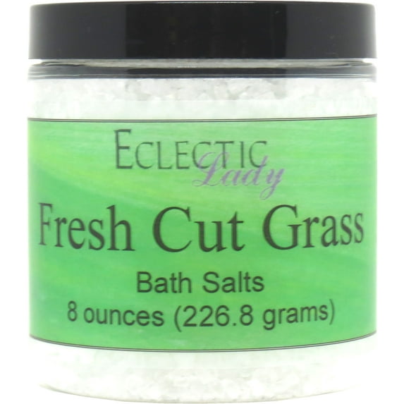 Fresh Cut Grass Bath Salts by Eclectic Lady, 8 ounces