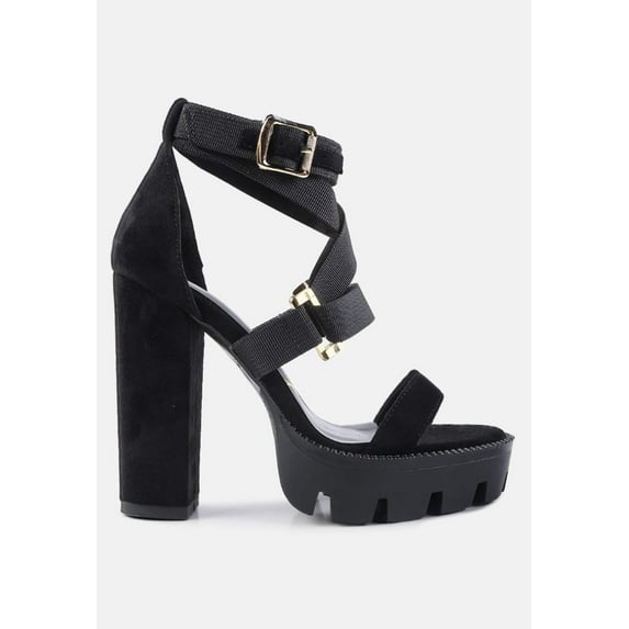 Fresh Daisy Harness Straps Block Heel Sandals