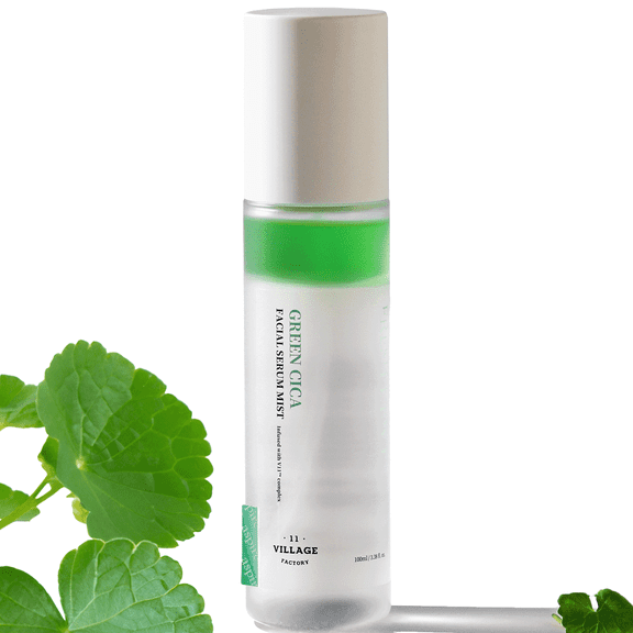 Fresh Dewy Green Cica Facial Serum Mist 3.38 fl.oz - Vegan, Sulfate-Free Hydrating Spray for Brightening & Soothing Sensitive Skin