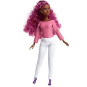 Fresh Dolls Lynette Fashion Doll, 11.5-inches tall, pink top and white jeans, pink and purple hair