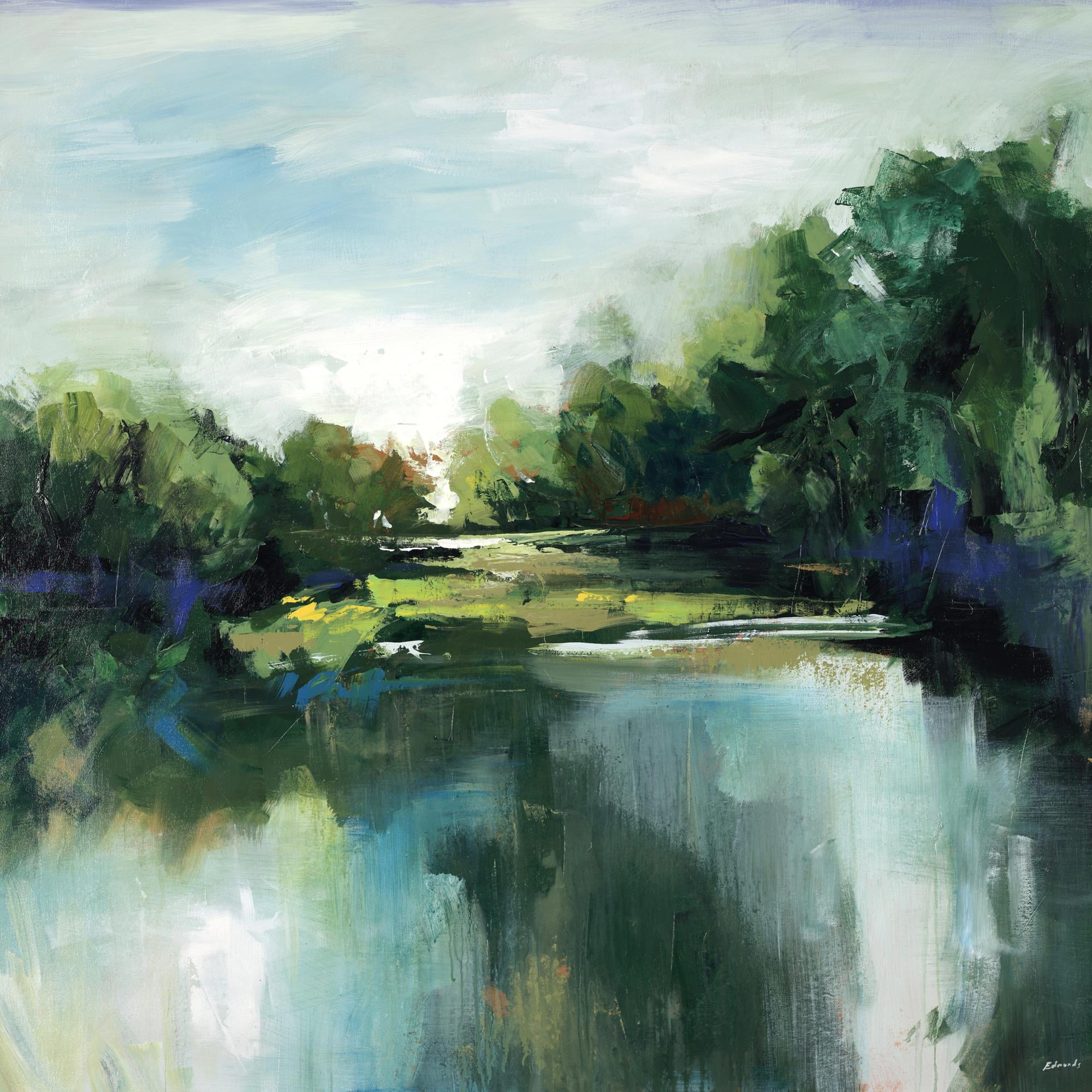 Fresh Escape II Green and Blue Landscape Canvas Art for Kids