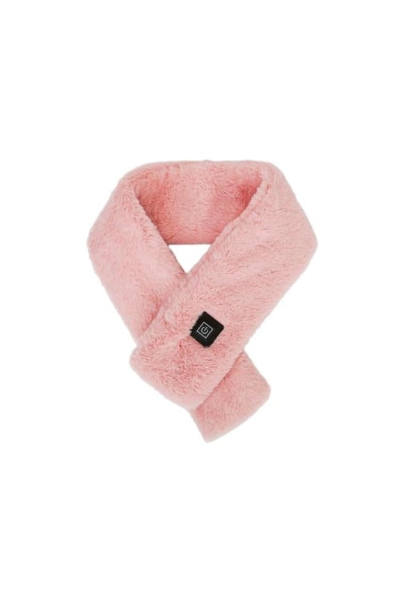 FFF-Pink-GPCT3269 Electric USB Unisex Winter Shawl Soft Heated Scarf with 3 Heating Modes, Pink