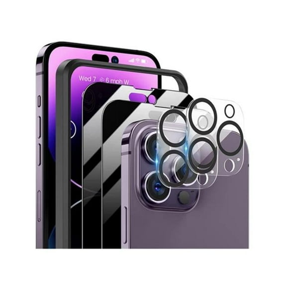 Fresh Fab Finds FFF-13Max-GPCT3895 Privacy & Camera Lens Tempered Glass Screen Film Full Coverage Screen Protector for IOS Phone 14-14 Plus-14 Pro-14 Pro - 2 Piece