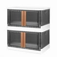 thumbnail image 1 of Fresh Fab Finds FFF-37CM-WHT-GPCT3920 37 cm 72 Liter Foldable Storage Bins with Lid Collapsible Stackable Closet Organizer Containers with Front Door Lock 4 Piece Wheels, White - 2 Piece - Unisex, 1 of 1
