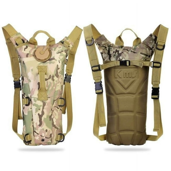 Fresh Fab Finds FFF-3L-Military-GPCT1440 Tactical Hydration Pack 3L Water Bladder Adjustable Water Drink Backpack for Hiking, Camouflage