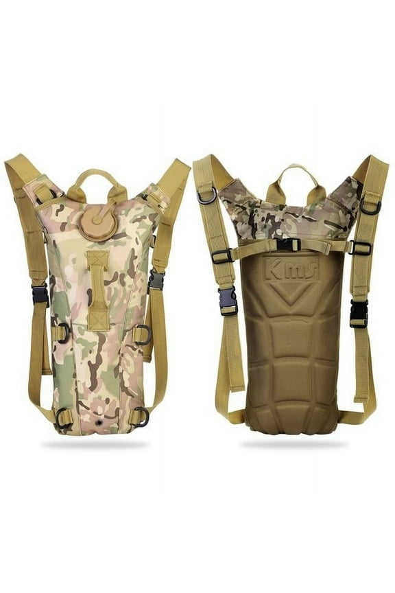 FFF-3L-Military-GPCT1440 Tactical Hydration Pack 3L Water Bladder Adjustable Water Drink Backpack for Hiking, Camouflage