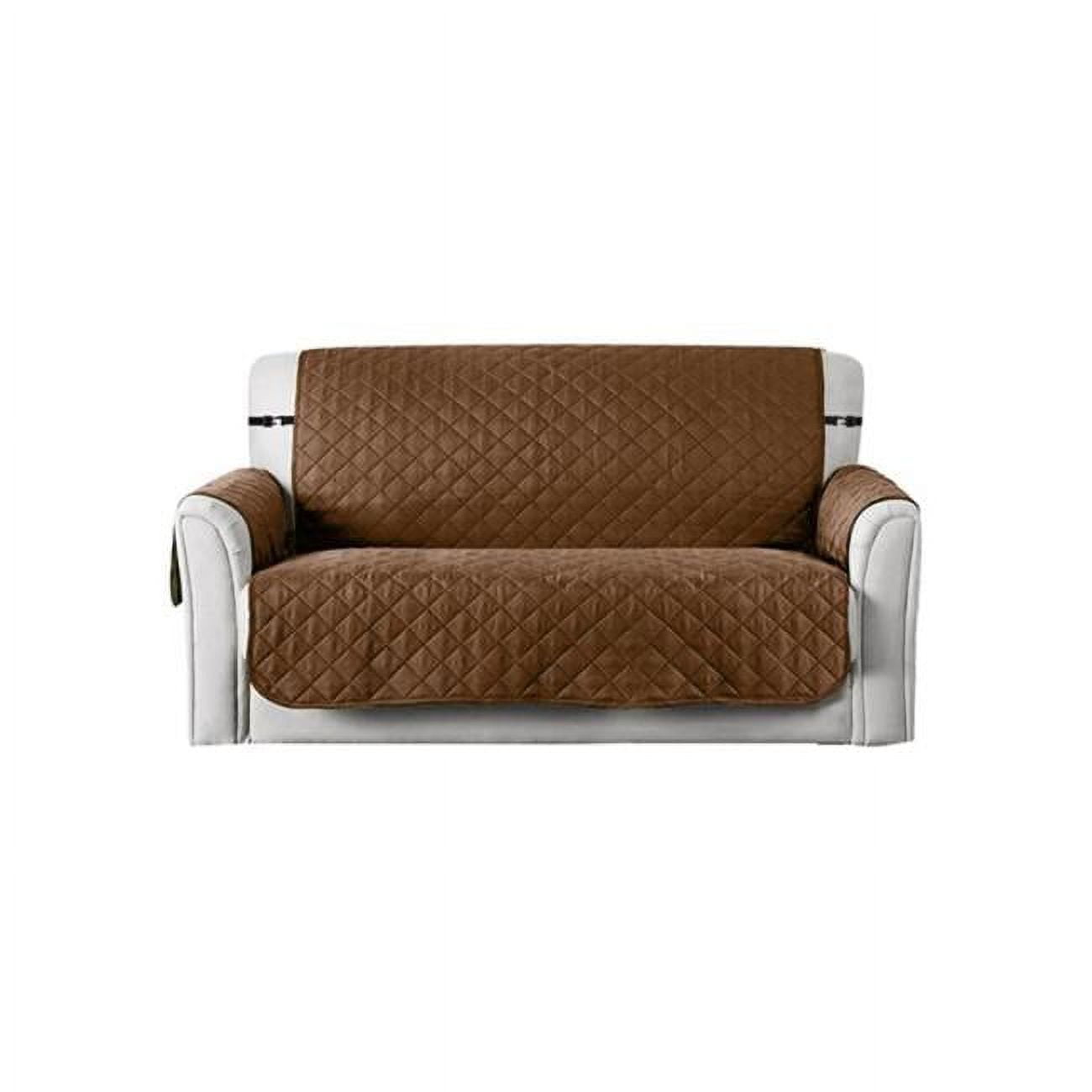Fresh Fab Finds FFF-3S-Chocolate-GPCT1767 Reversible Sofa Cover with ...