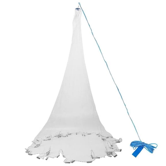 Fresh Fab Finds FFF-6FT-GPCT3331 6 ft. Radius Fishing Cast Net Bait, Trap Easy Throw Heavy Duty Hand Cast Net with Chain Sinker Bottom Spread - White