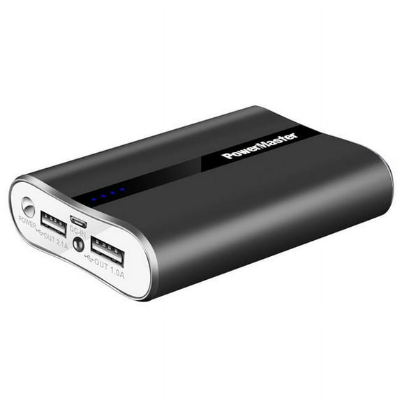 Fresh Fab Finds FFF-Black-GPCT669 Ultra-Compact PowerMaster 12000mAh Charger - Dual USB Ports, Fast Charging - Ideal for IOS Phone - 3.1A Output