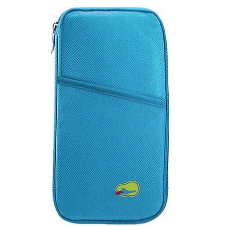 Fresh Fab Finds FFF-Blue-GPCT666 Water Repellent Travel Passport Wallet 12 Cells Ticket ID Credit Card Holder, Blue