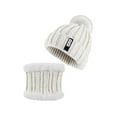 thumbnail image 1 of Fresh Fab Finds FFF-Cream-GPCT3659 Winter Beanie Hat Scarf Set Women Warm Knitting Skull Cap Neck Warmer for Walking Running Hiking Camping Outdoors Gift, Cream, 1 of 1