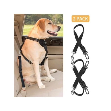 Fresh Fab Finds FFF-GPCT1233 Seat Belt Leash Adjustable Vehicle Nylon Fabric Seatbelt Strap Dog & Cat Safety Leads Harness - 2 Piece