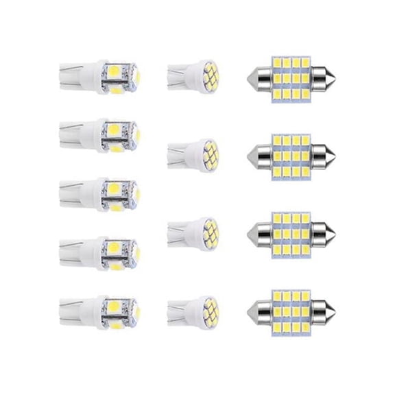 Fresh Fab Finds FFF-GPCT1761 31 mm T10 Festoon LED Interior Dome Map LED Lights License Plate Trunk Side Positioning Light Bulb, White - 13 Piece