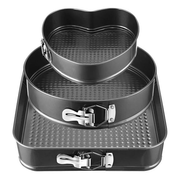Fresh Fab Finds FFF-GPCT1785 3Pc Non-Stick Springform Cake Pan Set - Leakproof 9'10'11' Bakeware