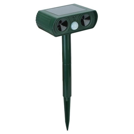 Fresh Fab Finds FFF-GPCT2349 Solar Powered Motion Sensor Repellent IPX4 Waterproof Outdoor Ultrasonic Animal Repeller, Black