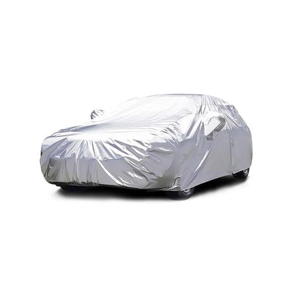 Fresh Fab Finds FFF-GPCT2943 189 x 69 x 47 in. FAll Weather UV Protection Automotive Cover 170T Outdoor Universal Full Car Cover for Sedans Up to 185 in., Silver
