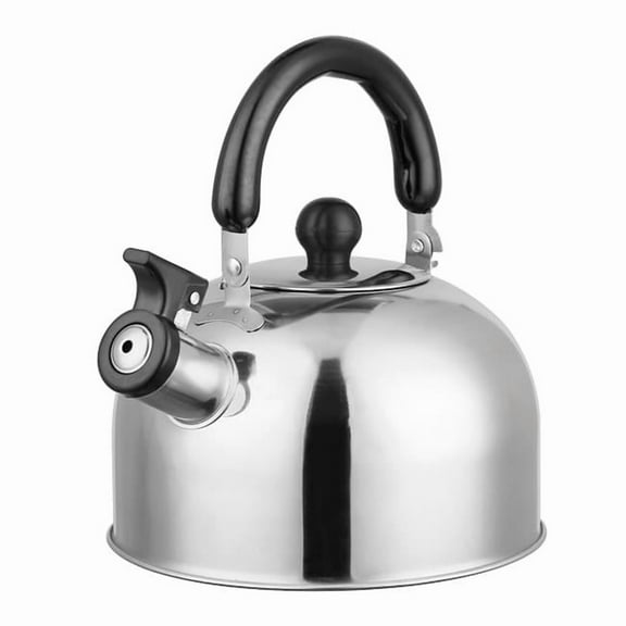 Fresh Fab Finds FFF-GPCT3579 2.1Qt Stainless Steel Whistling Tea Kettle - Stovetop Induction Gas Teapot - Insulated Handle - Ideal for Camping & Office