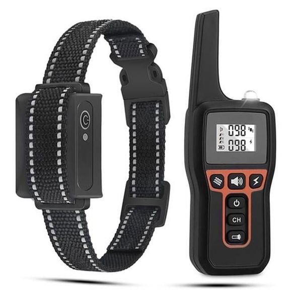 Fresh Fab Finds FFF-GPCT3617 3280 ft. Dog Training Collar IP67 Waterproof Pet Beep Vibration Electric Shock Collar 3 Channels Rechargeable Transmitter Receiver Trainer with Flashlight, Black