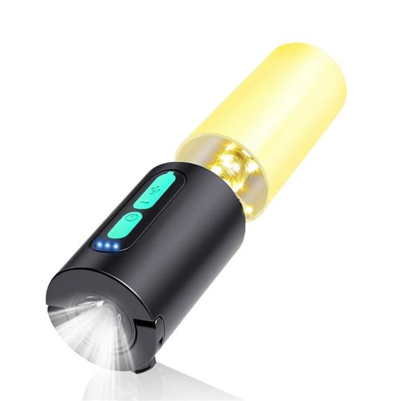 Fresh Fab Finds FFF-GPCT4267 33 ft. 4-in-1 Rechargeable Camping String Light IP44 Waterproof Camping Lantern with String Light 7 Light Modes Emergency Power Bank Carry Bag for Indoor, Black - Unisex