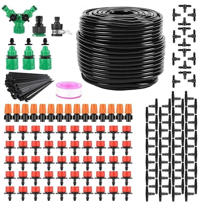 Fresh Fab Finds FFF-GPCT4684 164 ft. Drip Irrigation Kit, Automatic Garden Irrigation System Misting Plant Watering Drip Kit for Garden Greenhouse Flower Bed Patio Lawn - Multi Color - One Size