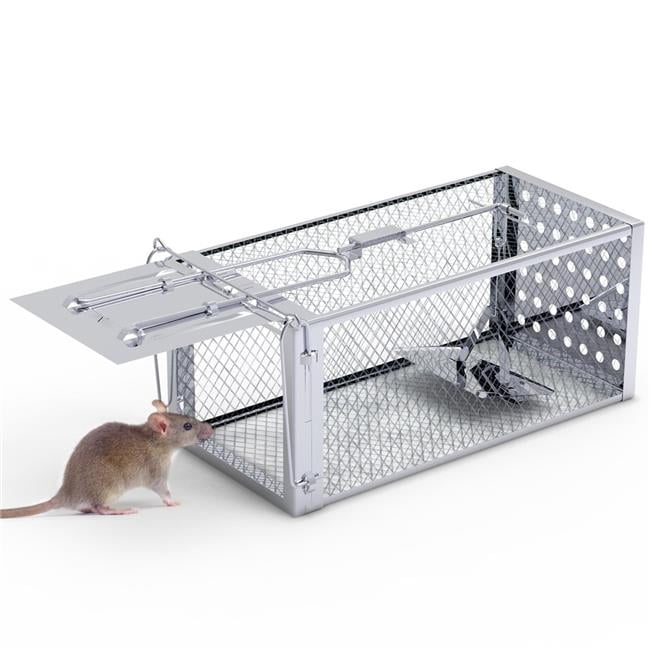 Fresh Fab Finds FFF-GPCT5088 Single Door Rat Trap, Humane Rodent Trap for Mice, Voles, Hamsters, Indoor & Outdoor - Gray