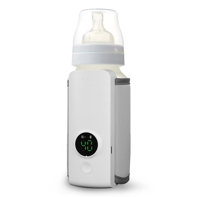 Fresh Fab Finds FFF-GPCT5100 Portable Bottle Warmer, On-the-Go Baby Milk Warmer, USB Rechargeable, 6 Heating Levels - Gray