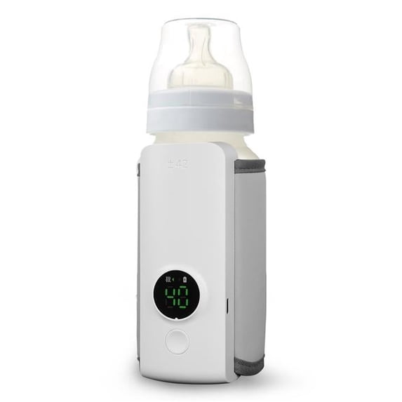Fresh Fab Finds FFF-GPCT5100 Portable Bottle Warmer, On-the-Go Baby Milk Warmer, USB Rechargeable, 6 Heating Levels - Gray