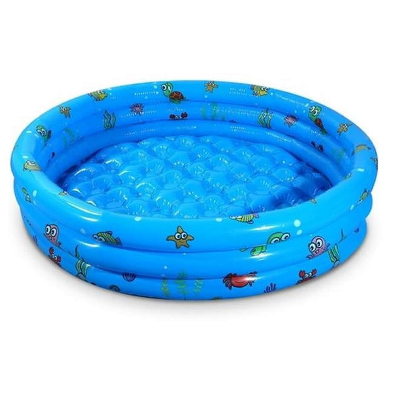 Fresh Fab Finds FFF-GPCT941 51 x 13 in. Inflatable Swimming Pool Blow Up Family Pool for 3 Kids Foldable Swim Ball Pool Center with 4 Valves Bottom Water Drain Plug, Multi Color