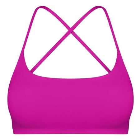 Fresh Fab Finds FFF-RoseRed-S-GPCT4931 Cross Back Sports Bra for Women, Open Back - Rose Red - Small