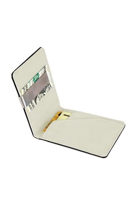 FFF-White-GPCT843 PU Leather Wallet RFID Blocking Slim Bifold Credit Card Holder with Money Clip, White - Unisex
