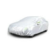 thumbnail image 1 of Fresh Fab Finds  Full Coverage Waterproof UV Protection Automotive Outdoor Universal Car Cover with Reflective Strips Installation Straps Buckle, Silver, 1 of 1