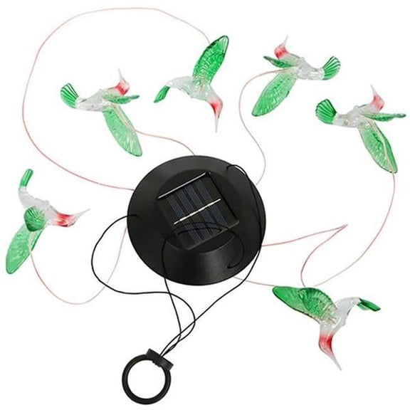 Fresh Fab Finds LED Solar Hummingbird Wind Chime Solar String Lights 6 LEDs Color-Changing IP65 Waterproof Decorative Lamp Lighting