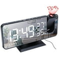 thumbnail image 1 of Fresh Fab Finds  Mirror LED Projection Alarm Clock - Dual Alarms, USB Port, 4 Dimmer, 12/24 Hour, 1 of 1