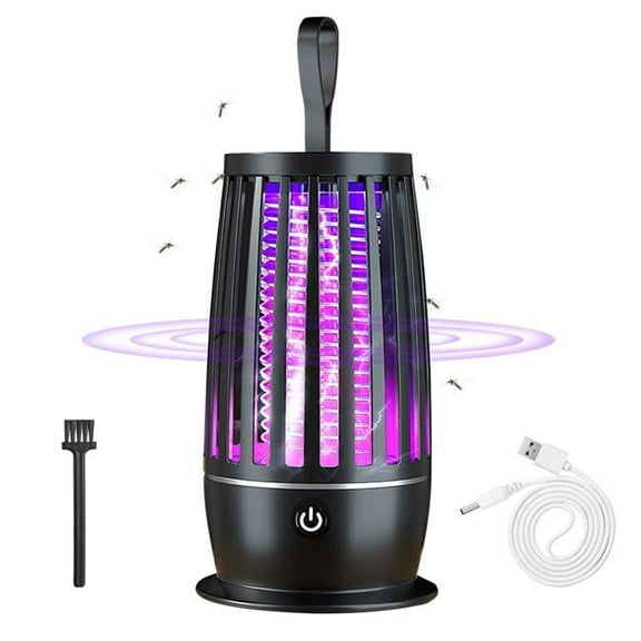 Fresh Fab Finds Rechargeable Mosquito Killer Lamp Bug Zapper with Night Light Max 1615 Sq. ft. Range UV Light for Indoor & Outdoor, Black