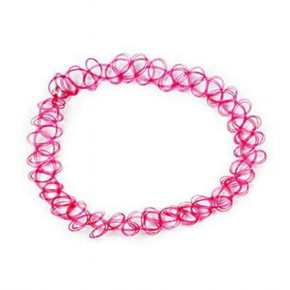 Stretch Henna Tattoo Necklace Bracelet Anklet in Pink - Pink