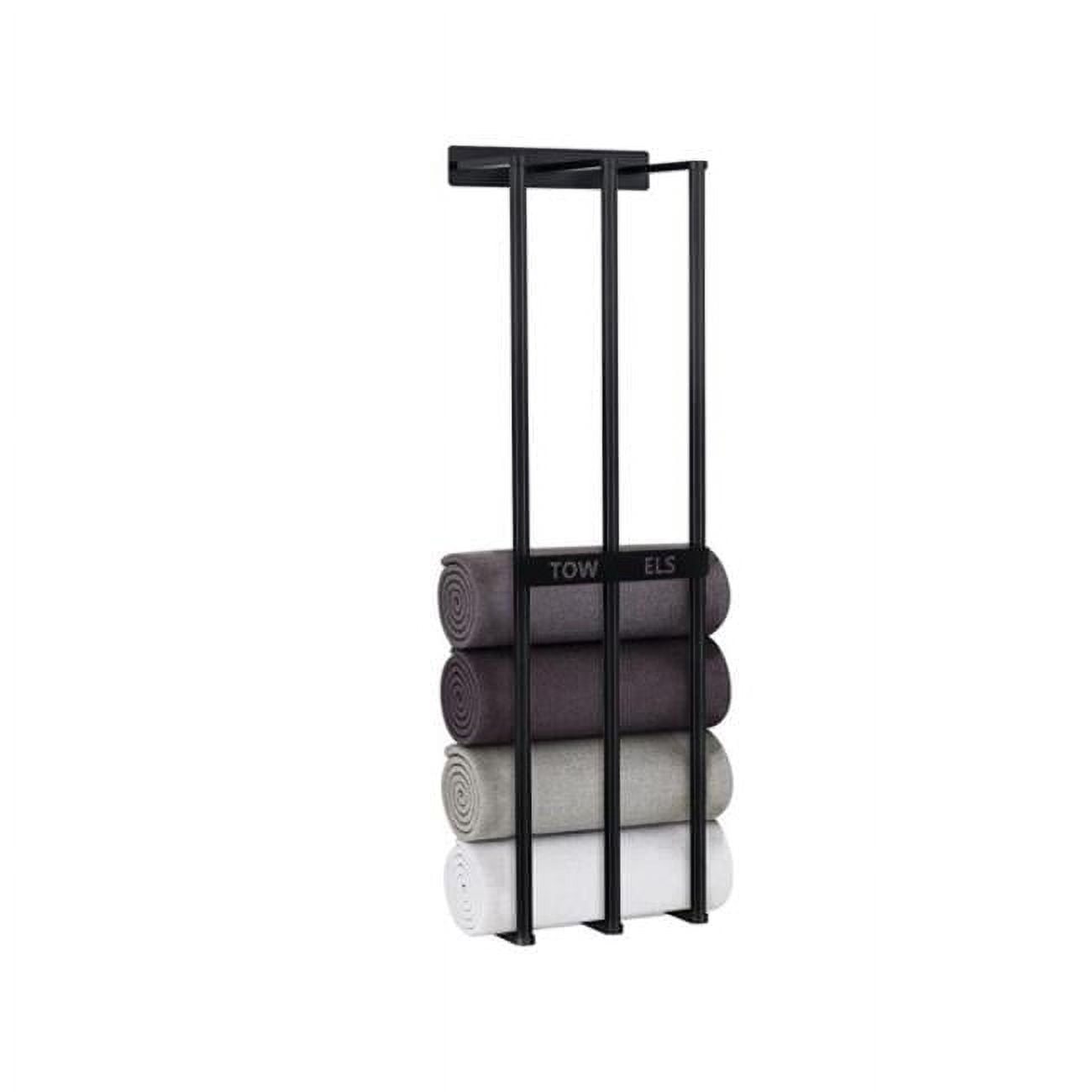Black Iron Wall Mounted 3-Tier Towel Rack Organizer