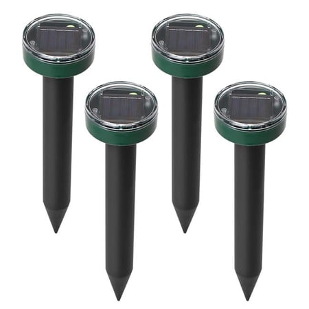 Fresh Fab Finds Waterproof Outdoor Solar Powered Mole, Sonic Gopher Stake Repellent, Black