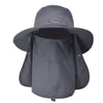 thumbnail image 1 of Fishing Bucket Hat Wide Brim Breathable Unisex Hat Sunlight-proof Removable Neck Face Fishing Cap For Fishing Hiking Traveling - Gray, 1 of 1
