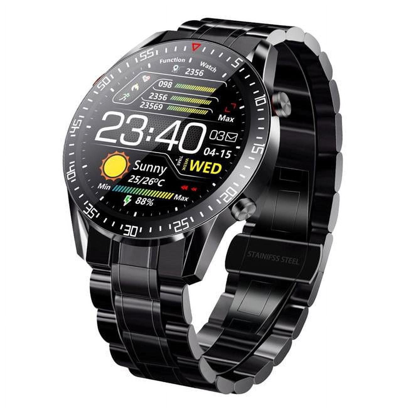 Fresh Fab Finds Wireless Smart Watch Fitness Tracker - IP68 Waterproof,  Heart Rate, Blood Pressure, Oxygen Monitor, Pedometer, Sleep Monitor - Men