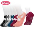 thumbnail image 1 of Fresh Fab Finds  Women Yoga Socks with Straps Non-Slip Grips for Pilates Pure Hospital Walking Dance Indoor, Multi Color - Pack of 6, 1 of 1
