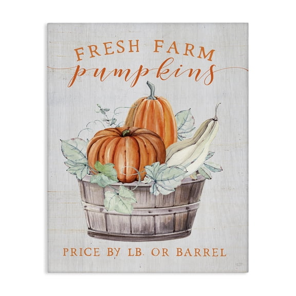 Stupell Industries Fresh Farm Pumpkins & Gourds Canvas Wall Art, design by Lux + Me Designs, 48 x 36