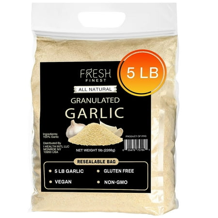 Fresh Finest All Natural Granulated Garlic Fresh Garlic Powder Seasoning, 5-Lb Bulk Pack