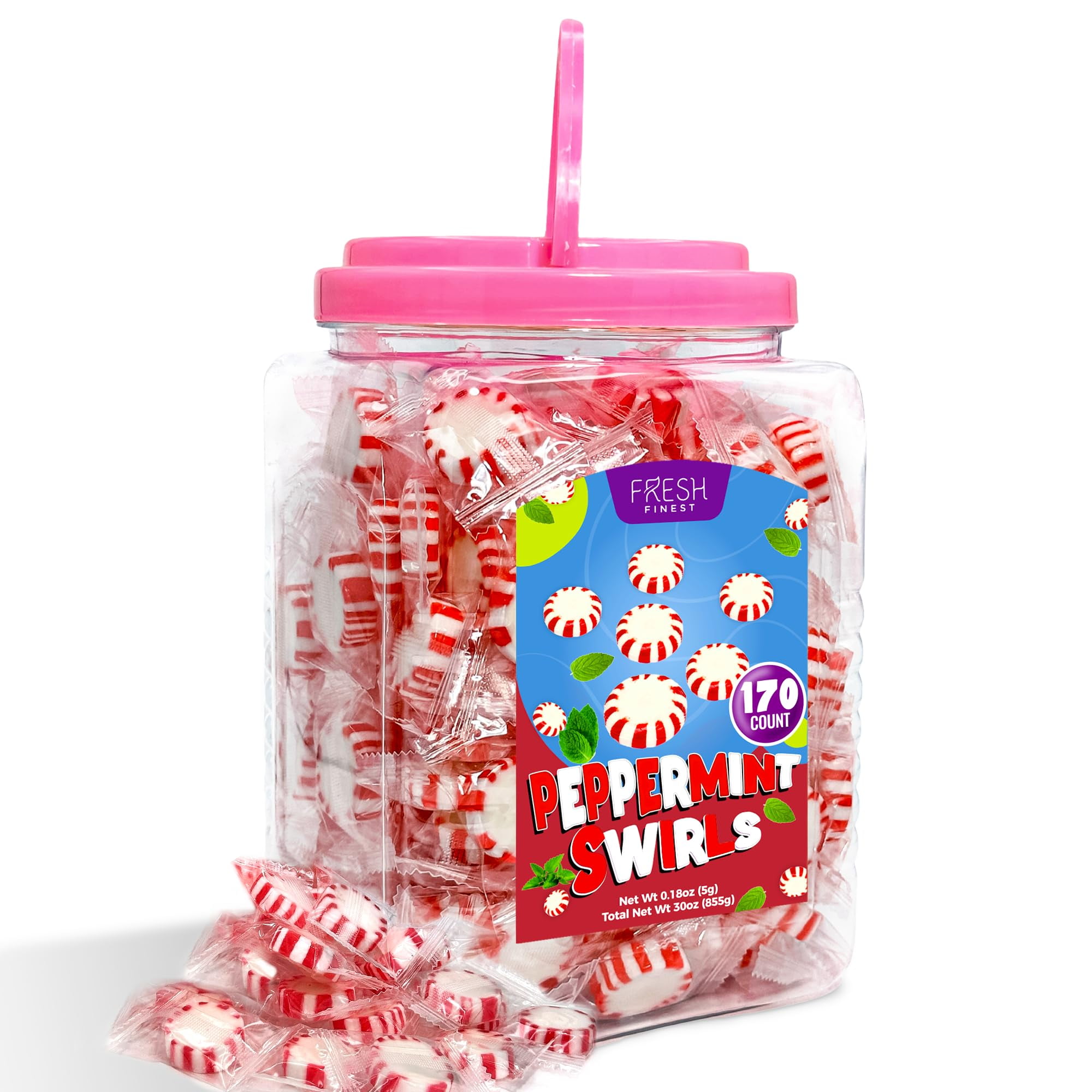 Fresh Finest Bulk Starlight YYF14 Mints - Peppermint Hard Candy, Individually Wrapped. 170 Pieces 1.88 Pound (855g).