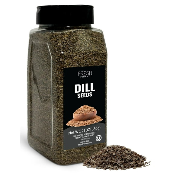 Fresh Finest Culinary Dill Seed, Whole Dill Seed for Pickling, Dressings, Entrees, Salads, Cooking & Baking, Kosher, Non GMO, 580G (20.45oz)